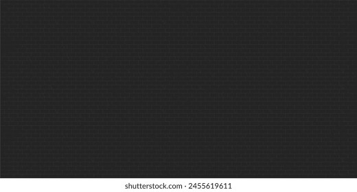 Urban Flat Black Simple Brick Wall Seamless Texture Decorative Background Vector Illustration