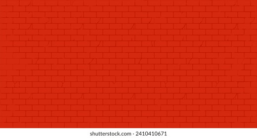 Urban Flat Red Simple Brick Wall Seamless Texture Decorative Background Vector Illustration