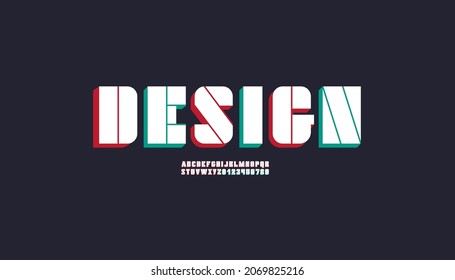 Urban font, modern technology alphabet, future creative digital letters and numbers, vector illustration 10eps