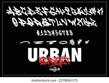 Urban font type calligraphy brush  alphabet