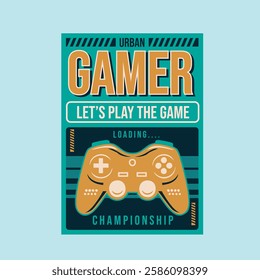 urban Gamer championship play vector illustration poster