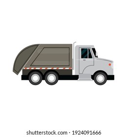 urban garbage truck service city transport vector illustration