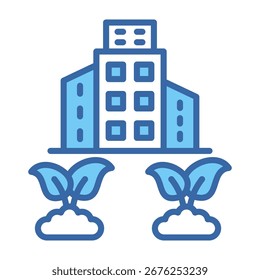Ícone de Jardim Urbano Ilustração de Vetor Azul