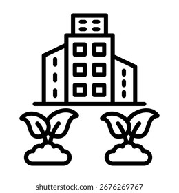 Ilustración vectorial Urbana de la línea del icono del jardín