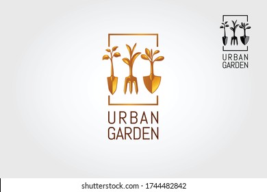 Urban Garden Vector Logo Template. A natural and modern logo that can be used for landscaping, gardening, indoor gardening, farming, agriculture or any other project you might see fit.