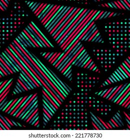 urban geometric seamless pattern with grunge effect