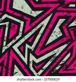 urban geometric seamless pattern with grunge effect 