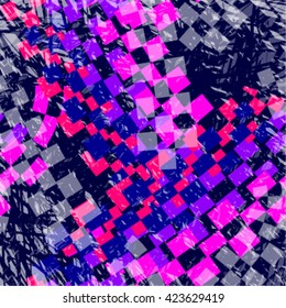 urban geometric seamless pattern with grunge effect