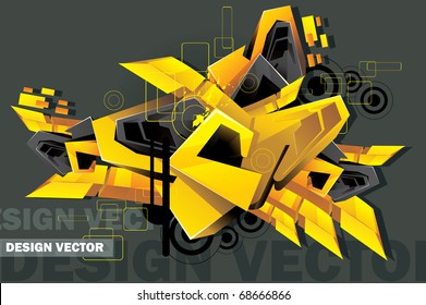 urban graffit 3d vector