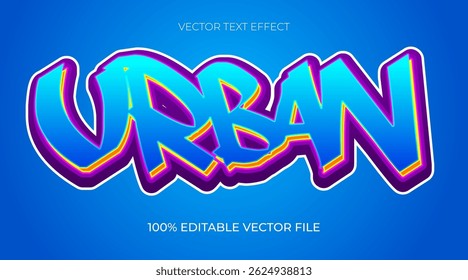 Urban Graffiti art style logo editable text effect 3d