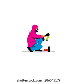 Urban graffiti Boy sign. Vector Illustration.
Branding Identity Corporate logo design template Isolated on a white background