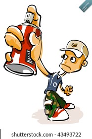 Urban Graffiti Boy. Vektorillustration-Cartoon