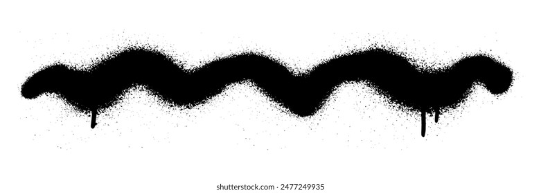 Urban graffiti grunge rough underline handdrawn brushstroke. Bold sprayed freehand stripe and paint shape. Street art doodle scribble.