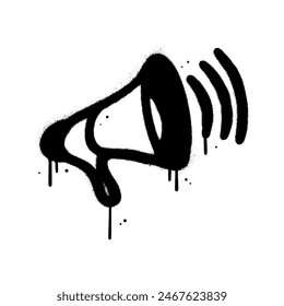 Urban graffiti spray paint loudspeaker isolated. Sprayed street art vector illustration