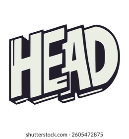 urban graffiti tag head street art drawing vector illustration template design