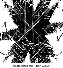 Urban grain dust cover stroke template. Distress crack dirty messy paint overlay texture. Grunge round used stamp post background. Design element for making your images aged. EPS10 vector illustration