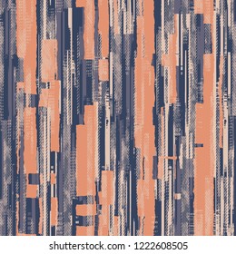 Urban Graphic Motif Glitched Textured Background. Seamless Pattern.