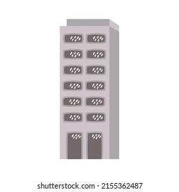 icono de fachada de edificio gris urbano