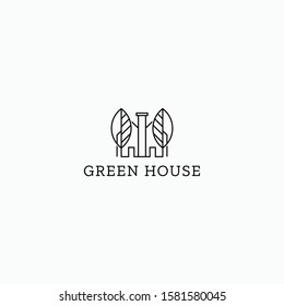 urban green house logo vector concept with out line, simple, and minimalist for business, real estate, and corporate. 