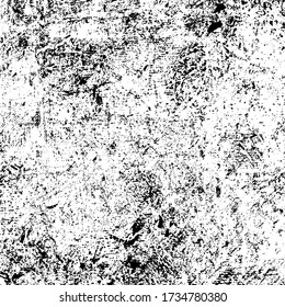 Urban grunge background black and white. Vector template of old vintage texture. Abstract pattern of dirt, dust, cracks