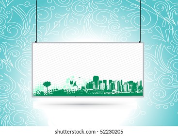 Urban grunge city with sample text banner background - vector illustration