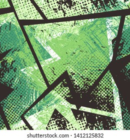 Urban grunge geometric seamless pattern