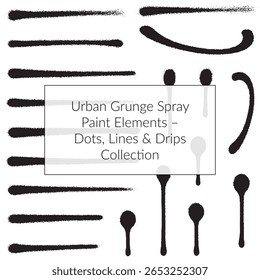 Urban Grunge Spray Paint Elements Dots Lines Drips Collection
