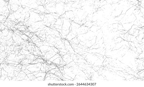 Vetor de textura grunge urbana com sobreposição de poeira arranhada. Superfície granulada áspera com efeito de angústia. Fundo de Alto Contraste em Preto e Branco. Ilustração isolada de plano de fundo angustiado.
