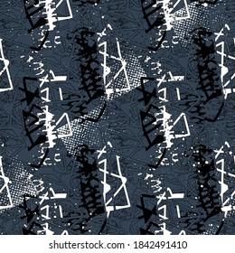 Urban hand drawn seamless abstract colorful pattern for your creative design