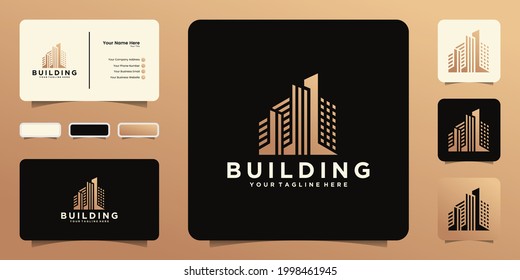 urban high rise building logo and business card inspiration