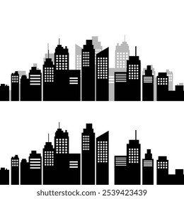 Urban high rise building silhouette