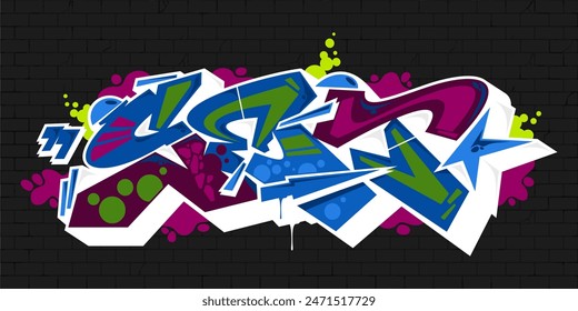 Urban Hip Hop Abstract Word Lets Graffiti Style Font Lettering Vector Illustration Template Art