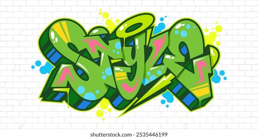 Urban Hip Hop Abstract Word Style Graffiti Style Font Lettering Vector Illustration Template Art