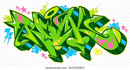 Urban Hip Hop Abstract Word Rock Graffiti Style Font Lettering Vector Illustration Template Art