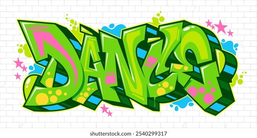 Urban Hip Hop Abstract Word Dance Graffiti Style Font Lettering Vector Illustration Template Art