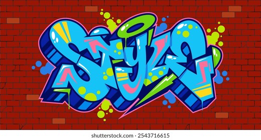 Urban Hip Hop Abstract Word Style Graffiti Style Font Lettering Vector Illustration Template Art