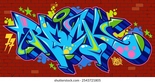 Urban Hip Hop Abstract Word Rock Graffiti Style Font Lettering Vector Illustration Template Art