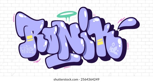 Urban Hip Hop Abstract Word Ronik Graffiti Style Font Lettering Vector Illustration Template Art