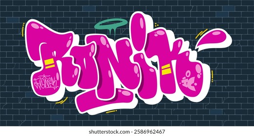 Urban Hip Hop Abstract Word Ronik Graffiti Style Font Lettering Vector Illustration Template Art