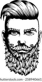 Urban Hipster Beard Fashion Art