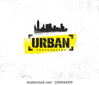 Urban Hipster Photography Contest Rough Rustic Vector Design Element. Creative Illustration On Grunge Background.