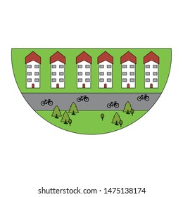 urban houses residences homes cartoon vector illustration graphic design vector illustration graphic design