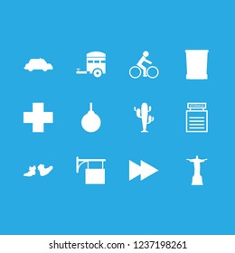 urban icon set about storage, streetlight, bin and cactus vector set