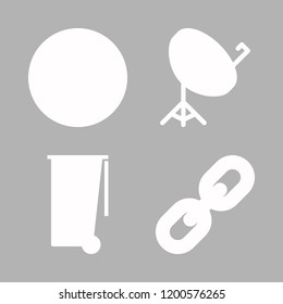 urban icon set. vector set about garbage, train, link and satellite dish icons set.