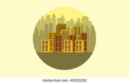 Urban icon vector flat illustration of silhouettes