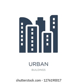 Urban Icon Vector On White Background, Urban Trendy Filled Icons From Buildings Collection, Urban Vector Illustration
