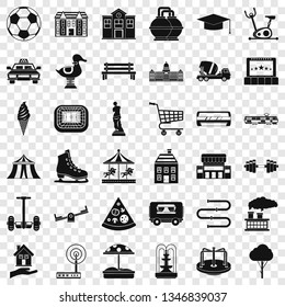 Urban icons set. Simple style of 36 urban vector icons for web for any design