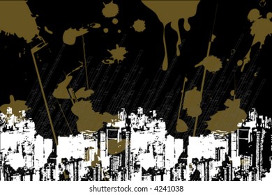 urban industrial grunge dirty green on black (vector) - illustrated background