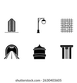 Urban Infrastructure Icons Set for Modern Design