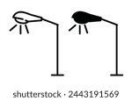 Urban Infrastructure Street Light Icons. Public Illumination and Road Safety Symbols.